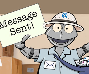 illustration of a mail robot